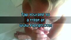 uh, my blonde gf givin' blowjob n facial!