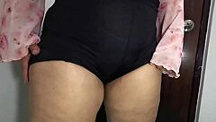my mother-in-law's perfect sexy big ass in thong before bedtime