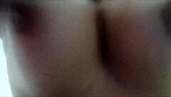 brunette amateur bounces natural tits closeup