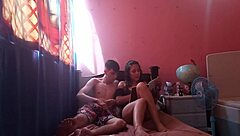 i asked my hermanastra for help with homework and ended up finishing on her naughty face.