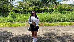 Does this Colombian college girl easily cheat on her long-distance boyfriend with amateur doggystyle?