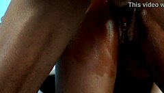 Naija girl bent over for hard doggy on coach.