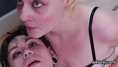 I can't believe this nympho got dragged to butthole asylum for weird therapy