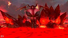 هالوين سعيد من ماجي تعرض صدرها الكبير في أسلوب احتفالي