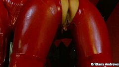 Man, kinky busty blonde Brittany Andrews stuffs her butt with a dildo