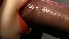 the hottest wet blowjob for a big cock in close-up