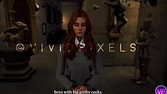 Hermione double penetration threesome dengan Harry Potter dalam The Sims 4