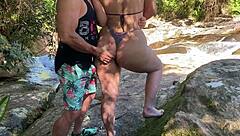 Wife enjoys a walk in the woods