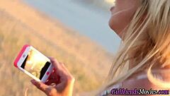 teen lesbian blonde dives into petite babe's body with eager tongue. it's pure heat!