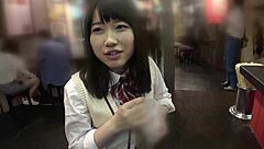 japanese babe gives steamy blowjob and takes facial in full action