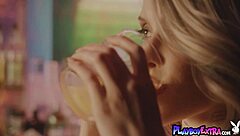 Amelia strips naked on the bar!