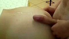 熟女ブロンド生徒の巨尻をバックで喘がせて尻射精