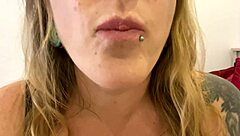 This curvy mature milf with tattoos indulges in gummy bear vore fetish. She swallows them with dirty talk.