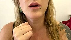 This curvy mature milf with tattoos indulges in gummy bear vore fetish. She swallows them with dirty talk.