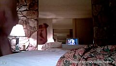 A hot blonde amateur shares her story in a casual setting with friends