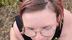 Petite Milf Blowjob Display in Nature During Cyprus Trip