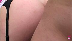 blonde girl feels stud's deep hump in her creampied pussy