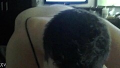 gf gives sloppy blowjob and swallows cum