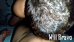 grindr cruising leads to brazilian interracial creampie with big black cock