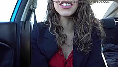 Uber ride turns wild with Argentinian babe giving JOI to swallow cum