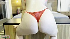 Redhead shocks after multiple orgasms from licking