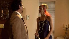 Milf Brooke Banner Bent Over in Lingerie and Fishnets, Fucked Hard by Older Man on Bed