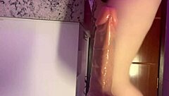 Brazilian Latina Rides Giant Dildo Submissively