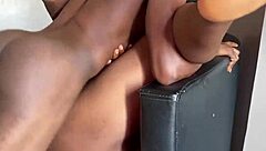 Homemade Chair Fuck with Ebony Bitch