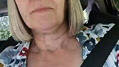I Can't Resist Flashing My Tits in the Car as a Naughty Housewife!