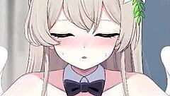 渚が蒸し暑いヘンタイアニメシーンで激しいパイズリアクションを届ける。