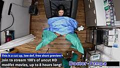 Aria Nicole moans intensely during foley catheter insertion in missionary.