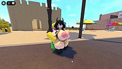 emma feels overwhelmed by three guys banging her big tits in roblox street