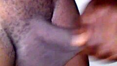 ebony amateur rides homemade cock roughly till squirting