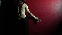 sultry redhead milf odette fox strips fancy dress revealing big natural tits 😍