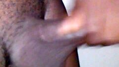 ebony amateur rides homemade cock roughly till squirting