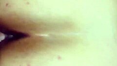 Bent over brunette prostitute getting her big ass fucked doggy style with deep anal penetration.