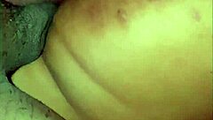 chained ebony bunny with braces rides huge and gets dirty cum on ass!