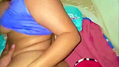 chained ebony bunny with braces rides huge and gets dirty cum on ass!