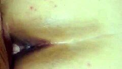 Bent over brunette prostitute getting her big ass fucked doggy style with deep anal penetration.