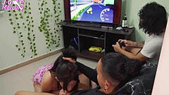 Distracted Husband Ignores Wife, So She Brings Friend for Threesome Sex