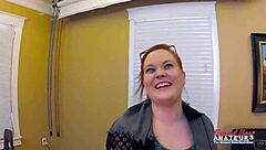 redhead carolyn deep fingers herself then deepthroats a cock