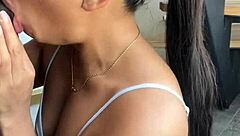 Doggystyled BBC model orally pleasured