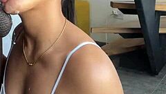 Doggystyled BBC model orally pleasured