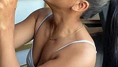 Doggystyled BBC model orally pleasured