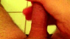 He indulges in solo wanking in the toilet