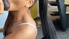 Doggystyled BBC model orally pleasured