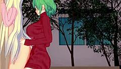 Hikage和Yomi激烈扶她性爱 - 闪乱神乐本子