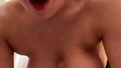 fingering shaved pussy to orgasm in public