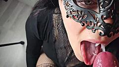 Amateur milf loves cum so much, she swallowed a huge load from big cock facial.