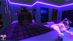 viper interacts with candy and her demi-human kittens